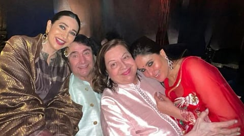 Randhir Kapoor with his wife Babita and daughters, Kareena and Karisma